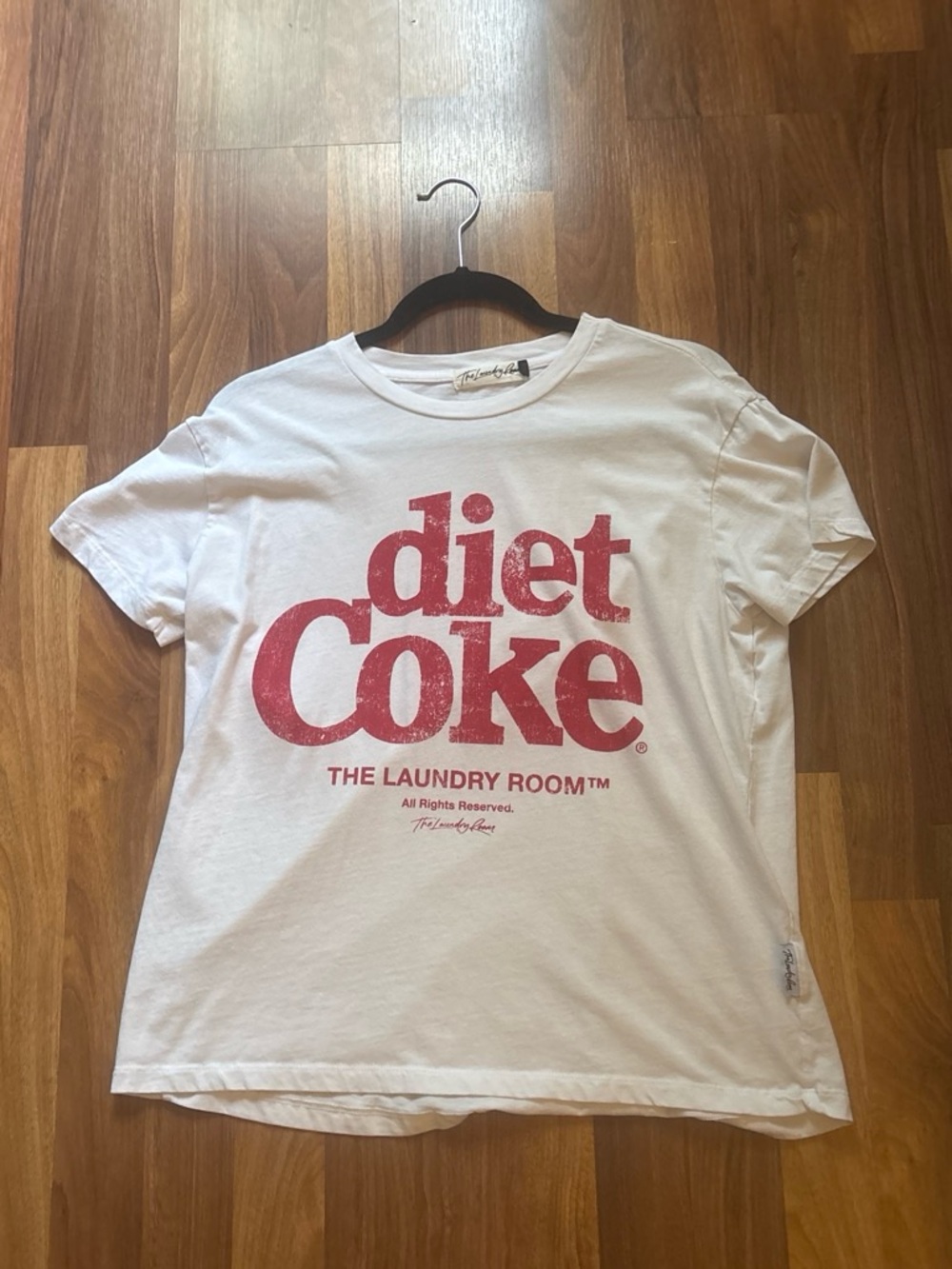 The Laundry Room White Tee with Red Diet Coke Logo